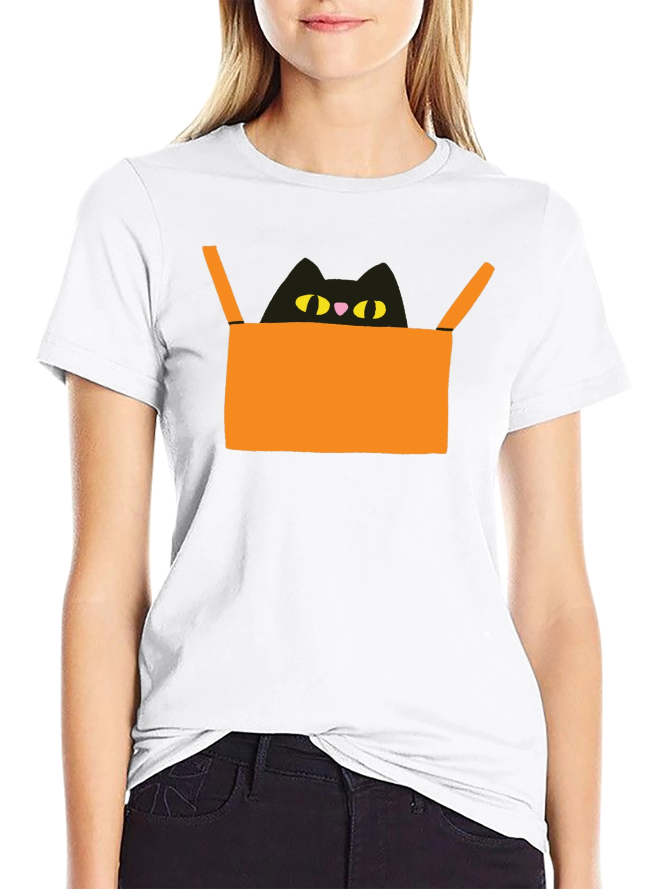 Cat in Box Graphic Tee - Unique Design