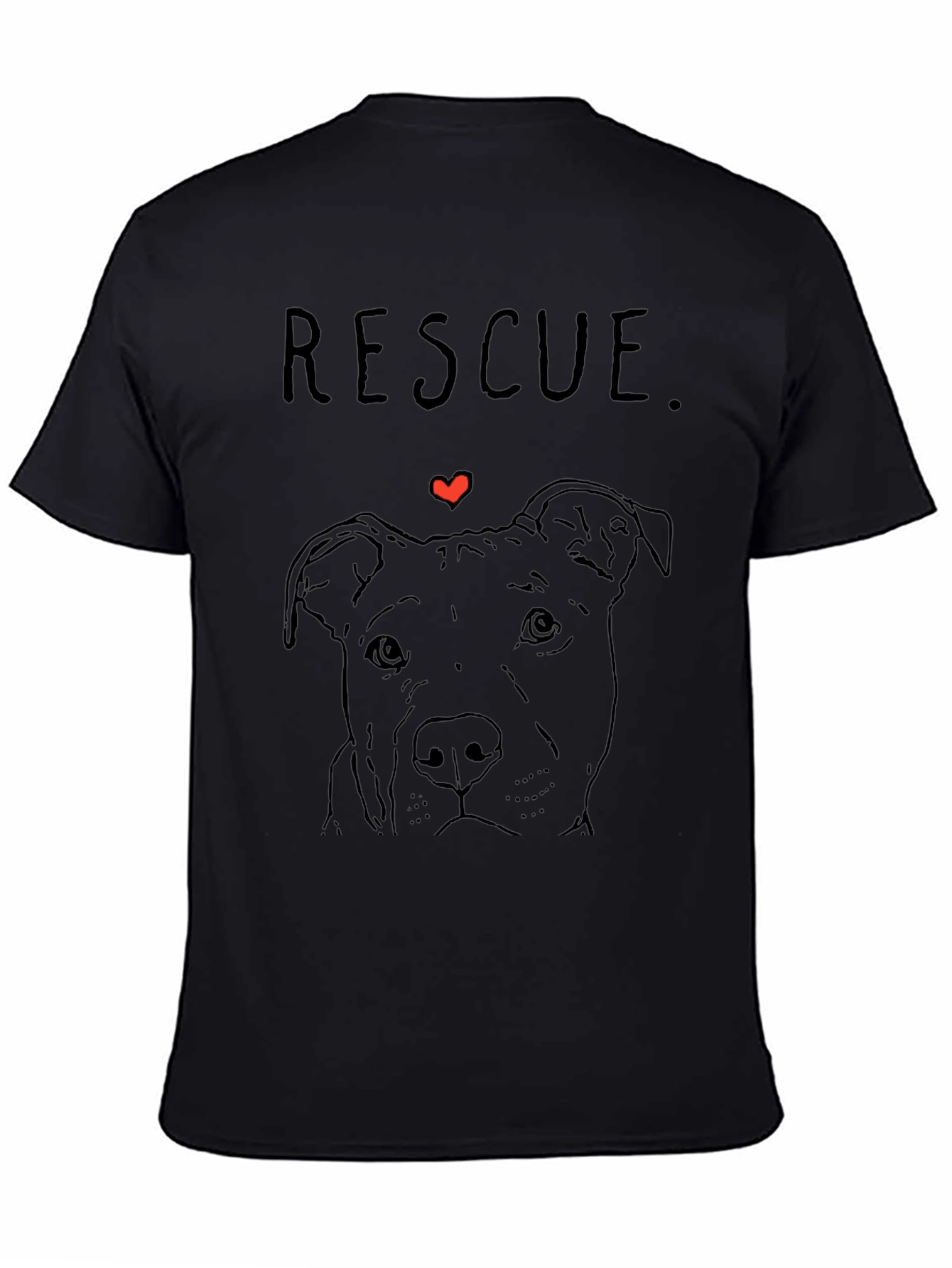 Rescue Dog Graphic T-Shirt - Black