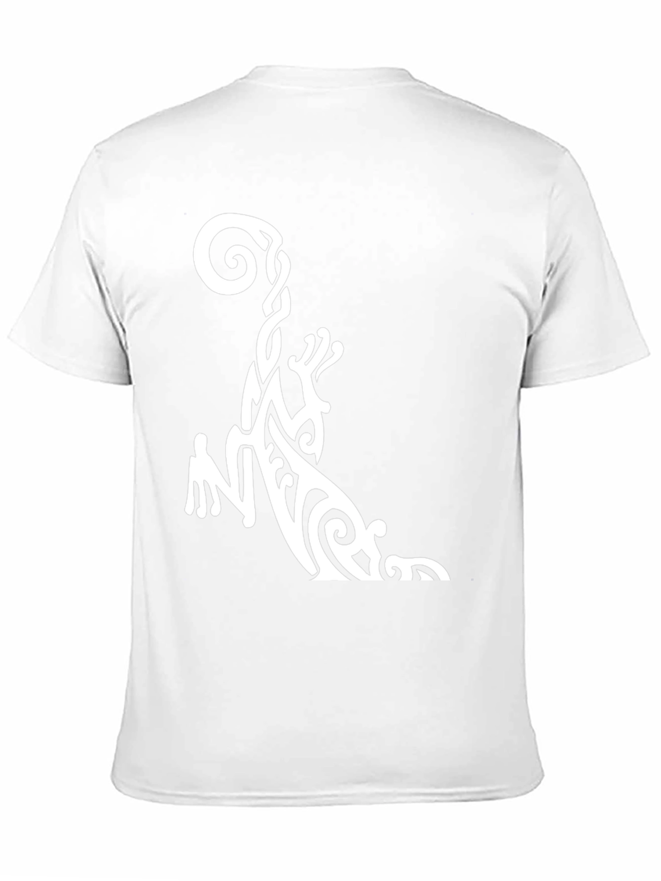 Tribal Gecko Graphic Tee - Black Cotton Casual T-Shirt