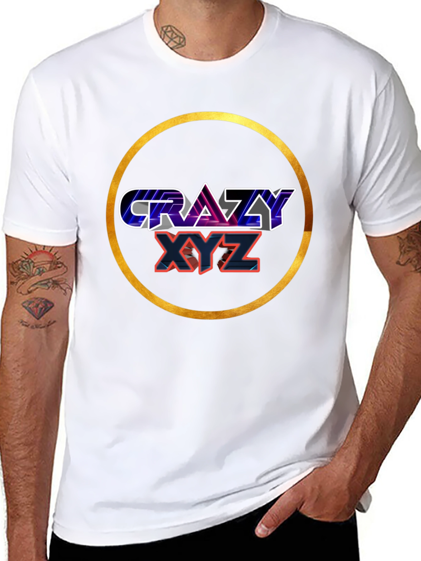Crazy XYZ Graphic T-Shirt - Black
