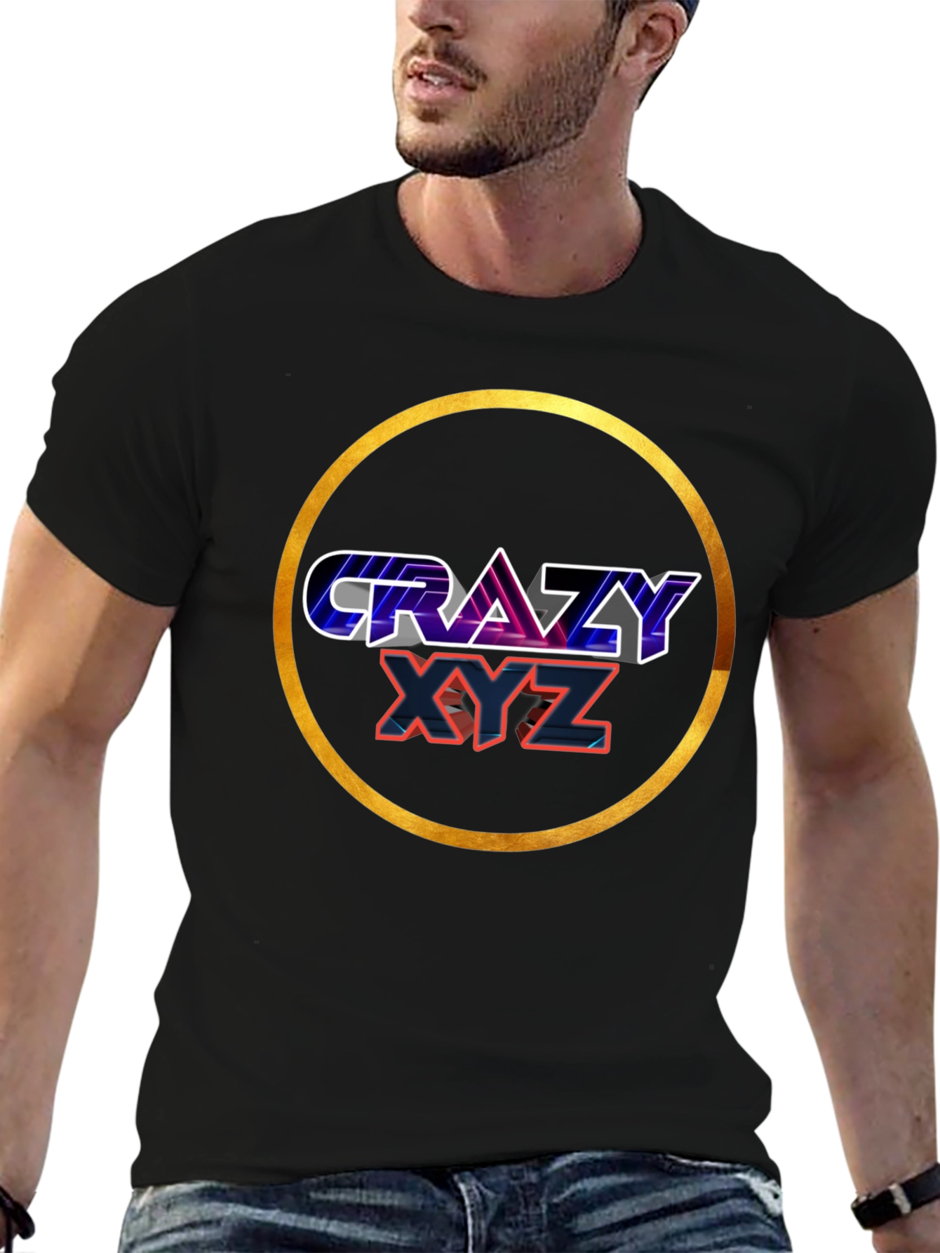 Crazy XYZ Graphic T-Shirt - Black