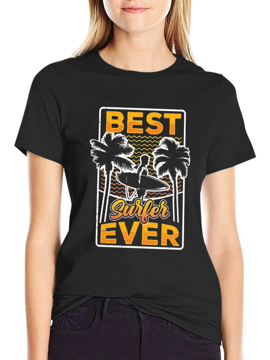 Best Surfer Ever Graphic Tee - Black