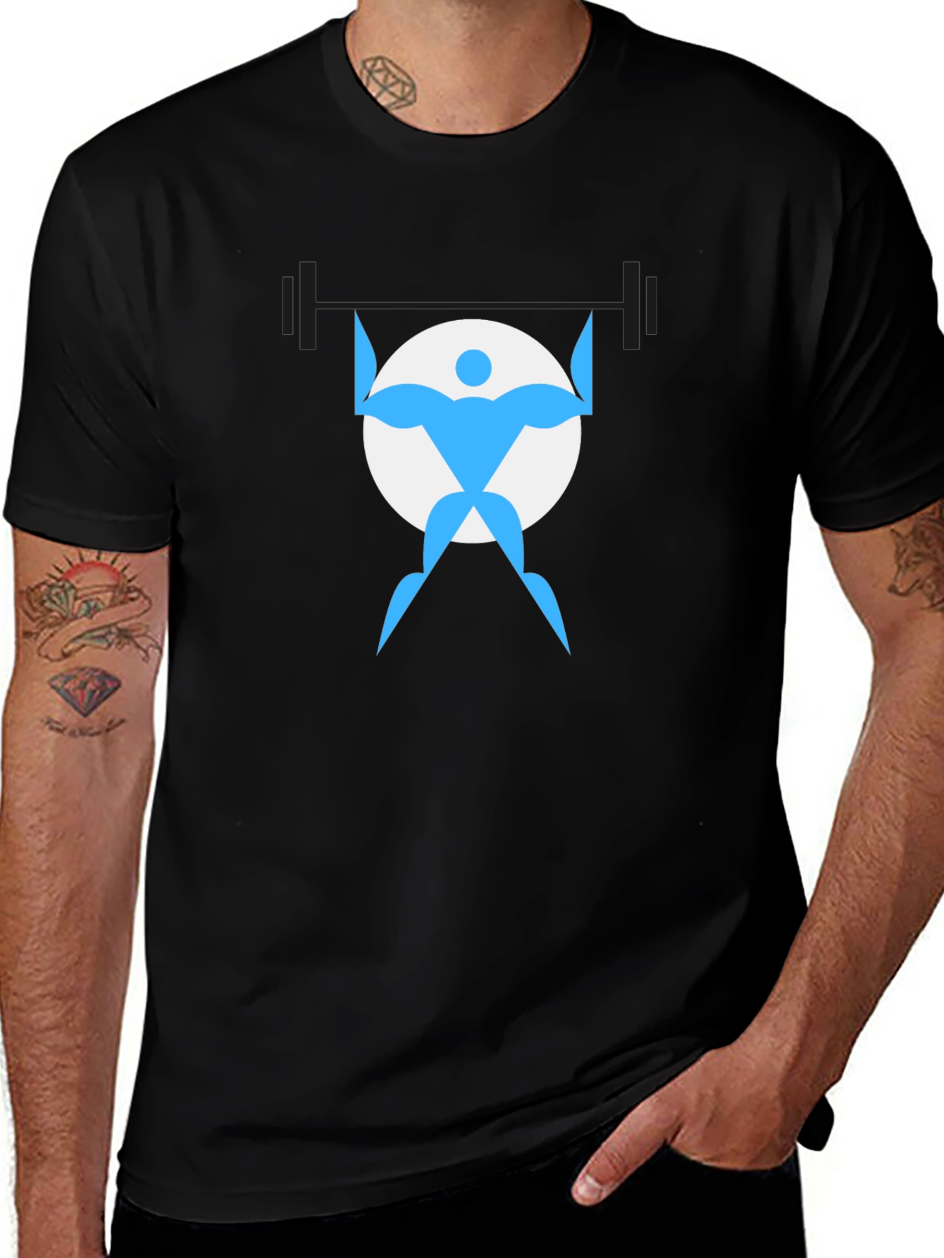 Weightlifter Graphic Tee - Black Cotton Shirt