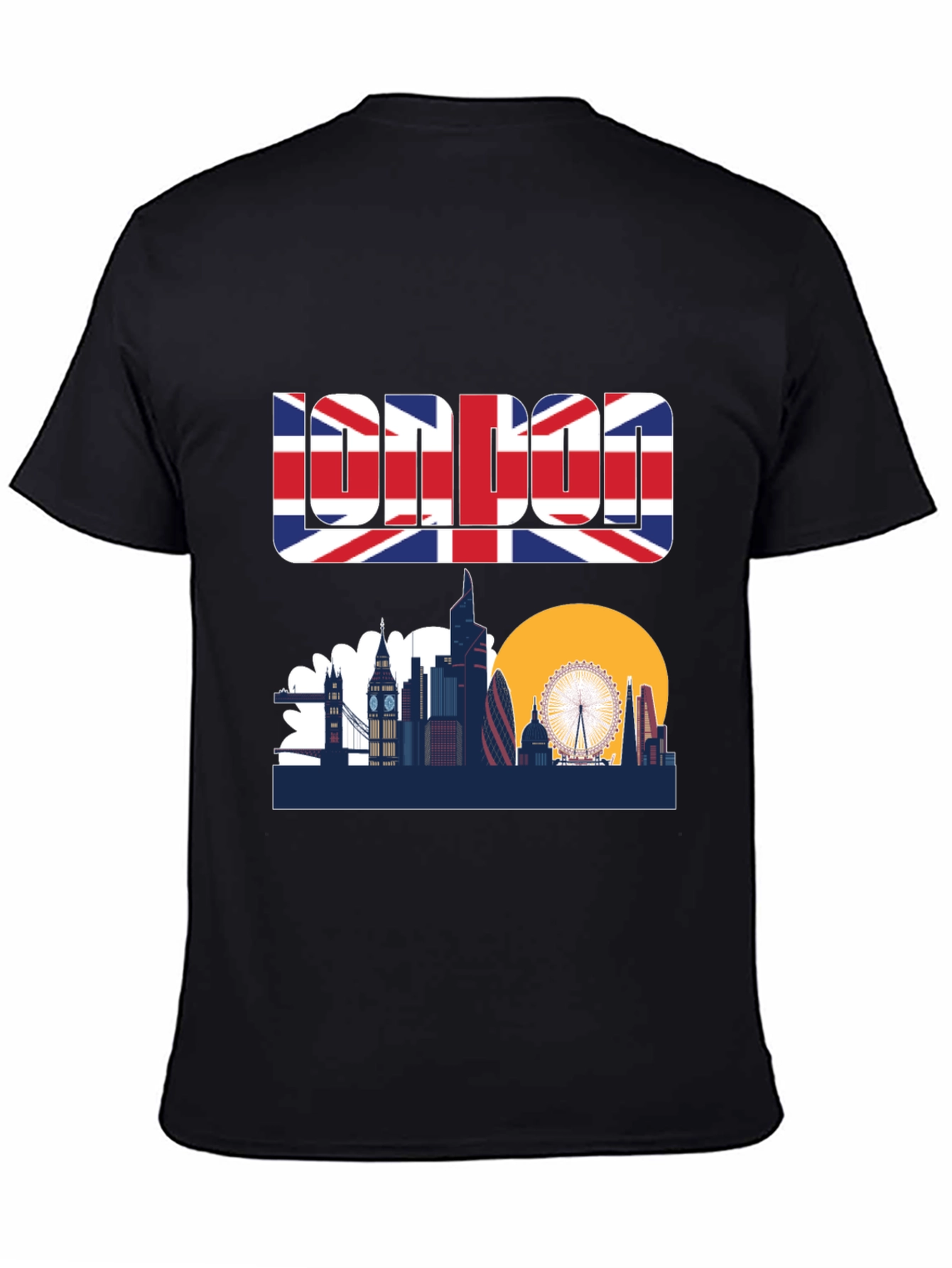 London Skyline Graphic Tee - UK Flag Design