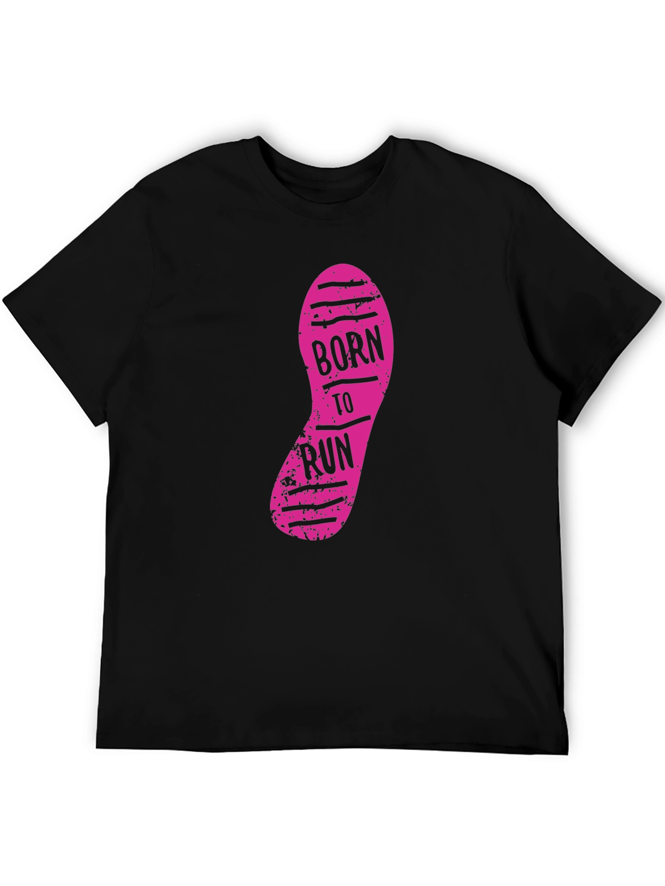 Born to Run Graphic Print Black T-Shirt