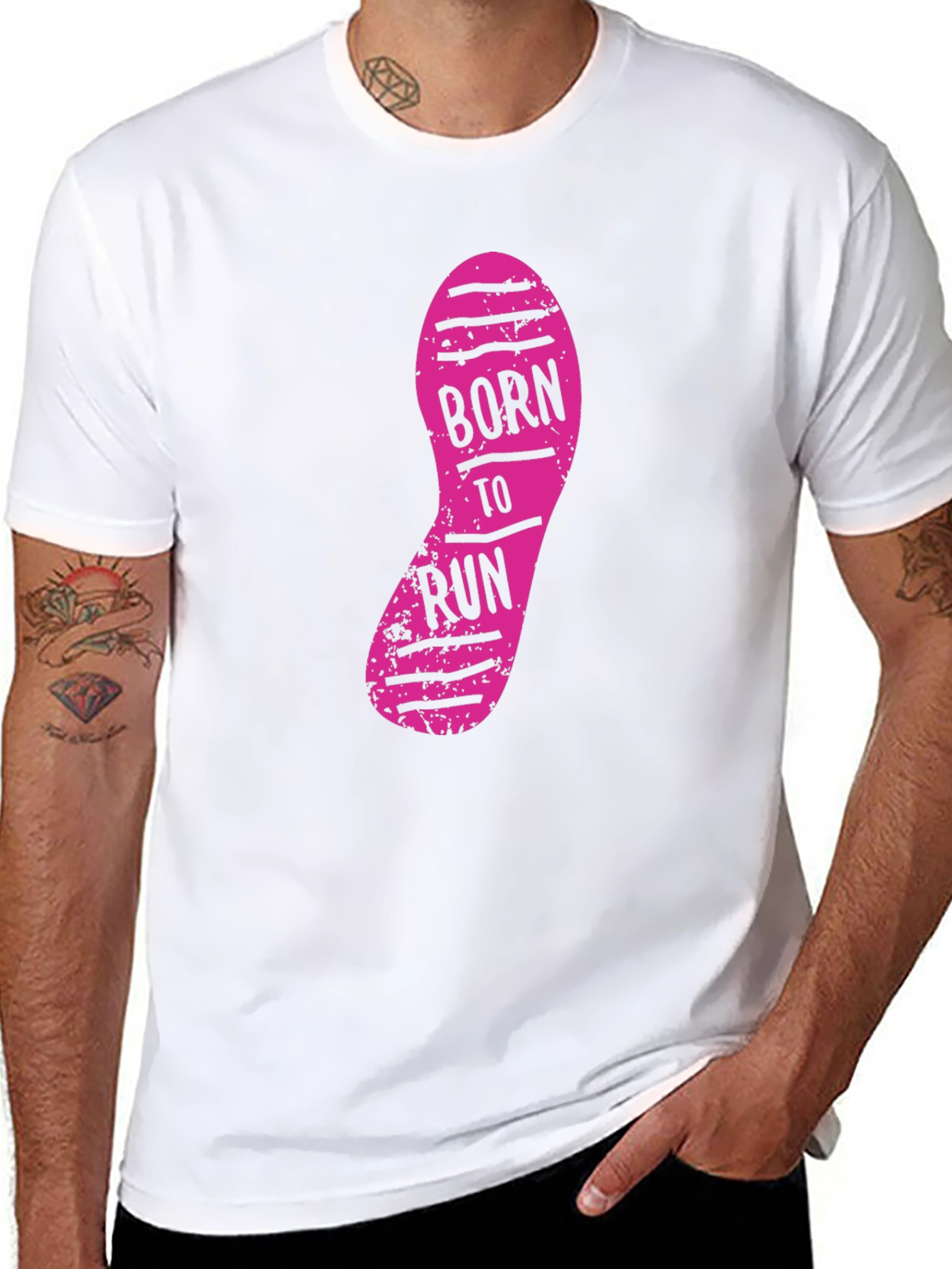 Born to Run Graphic Print Black T-Shirt