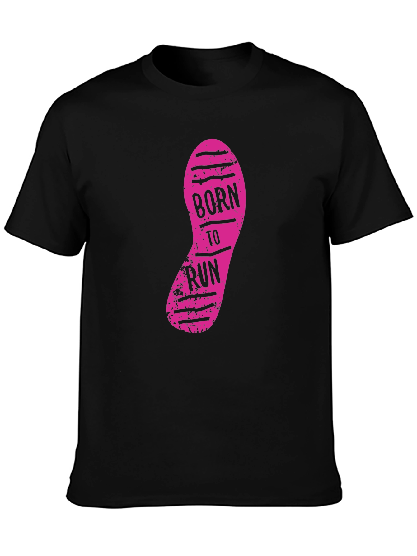 Born to Run Graphic Print Black T-Shirt
