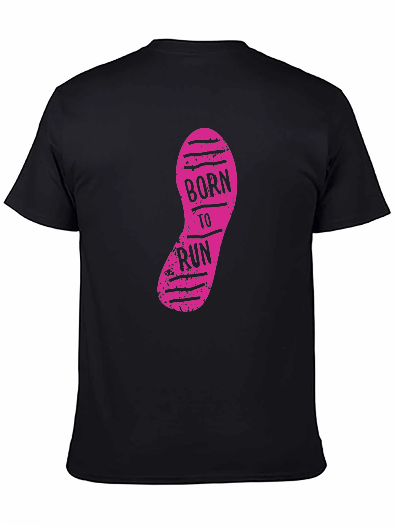 Born to Run Graphic Print Black T-Shirt