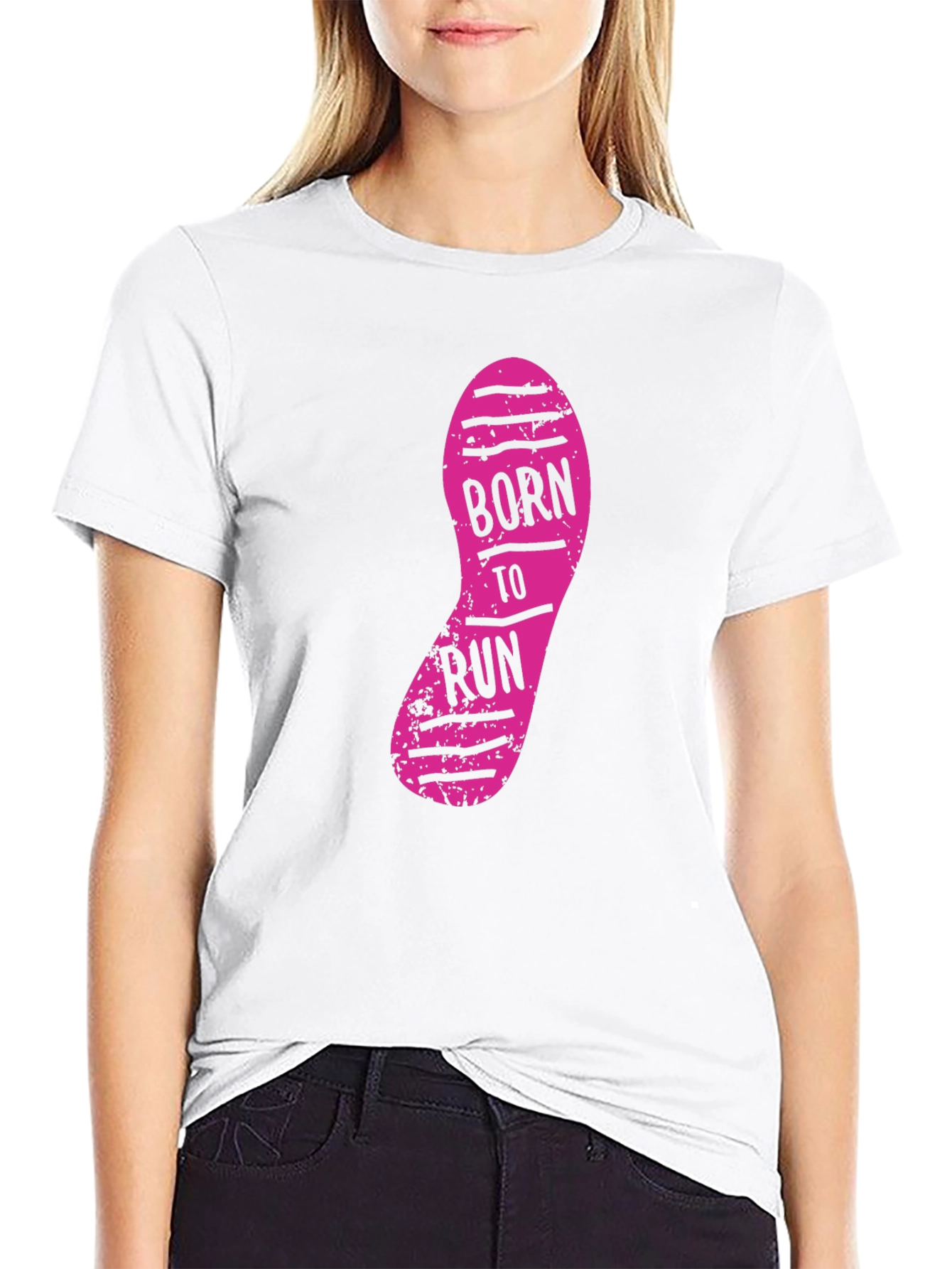 Born to Run Graphic Print Black T-Shirt