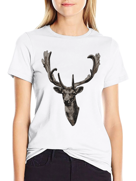 Deer Head Graphic Black T-Shirt