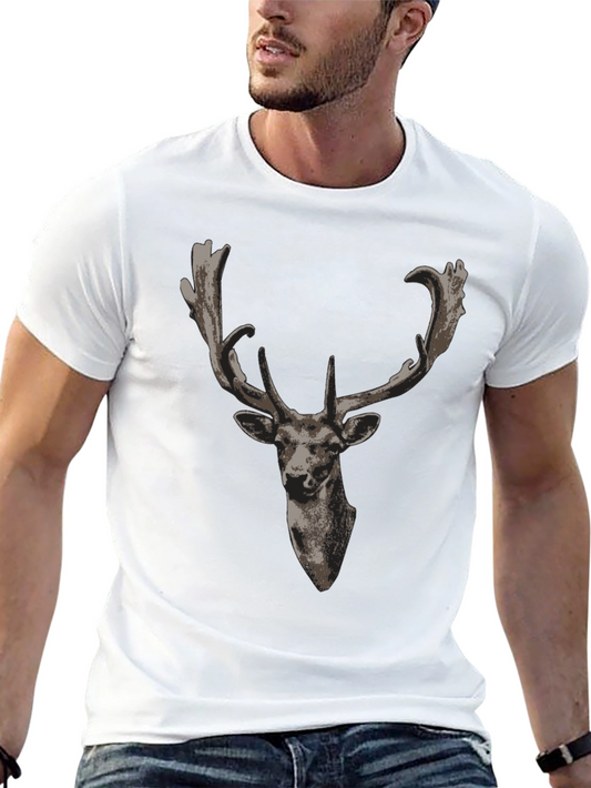 Deer Head Graphic Black T-Shirt
