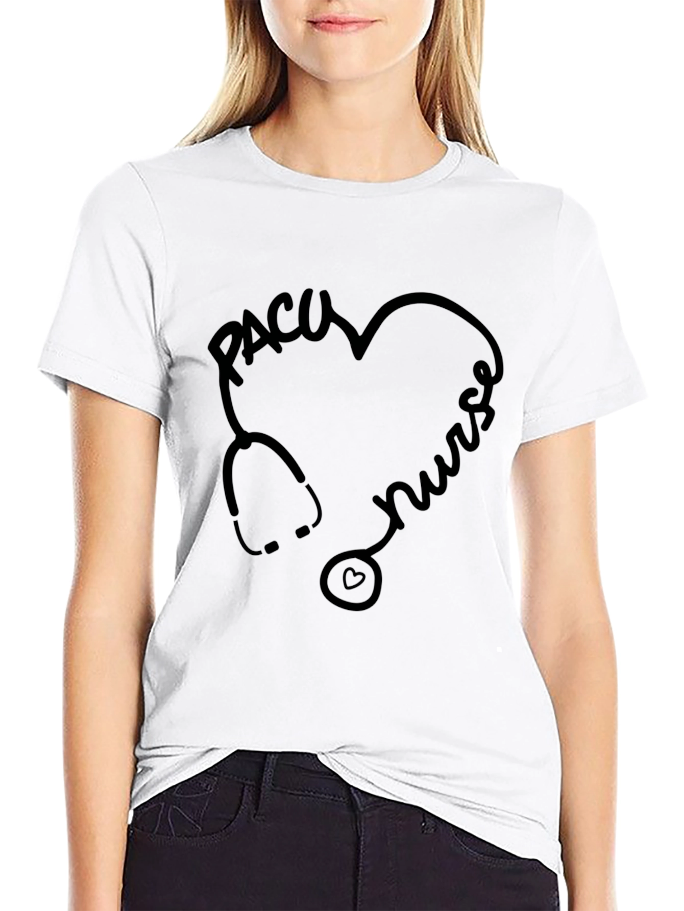 PACU Nurse Stethoscope Heart T-Shirt