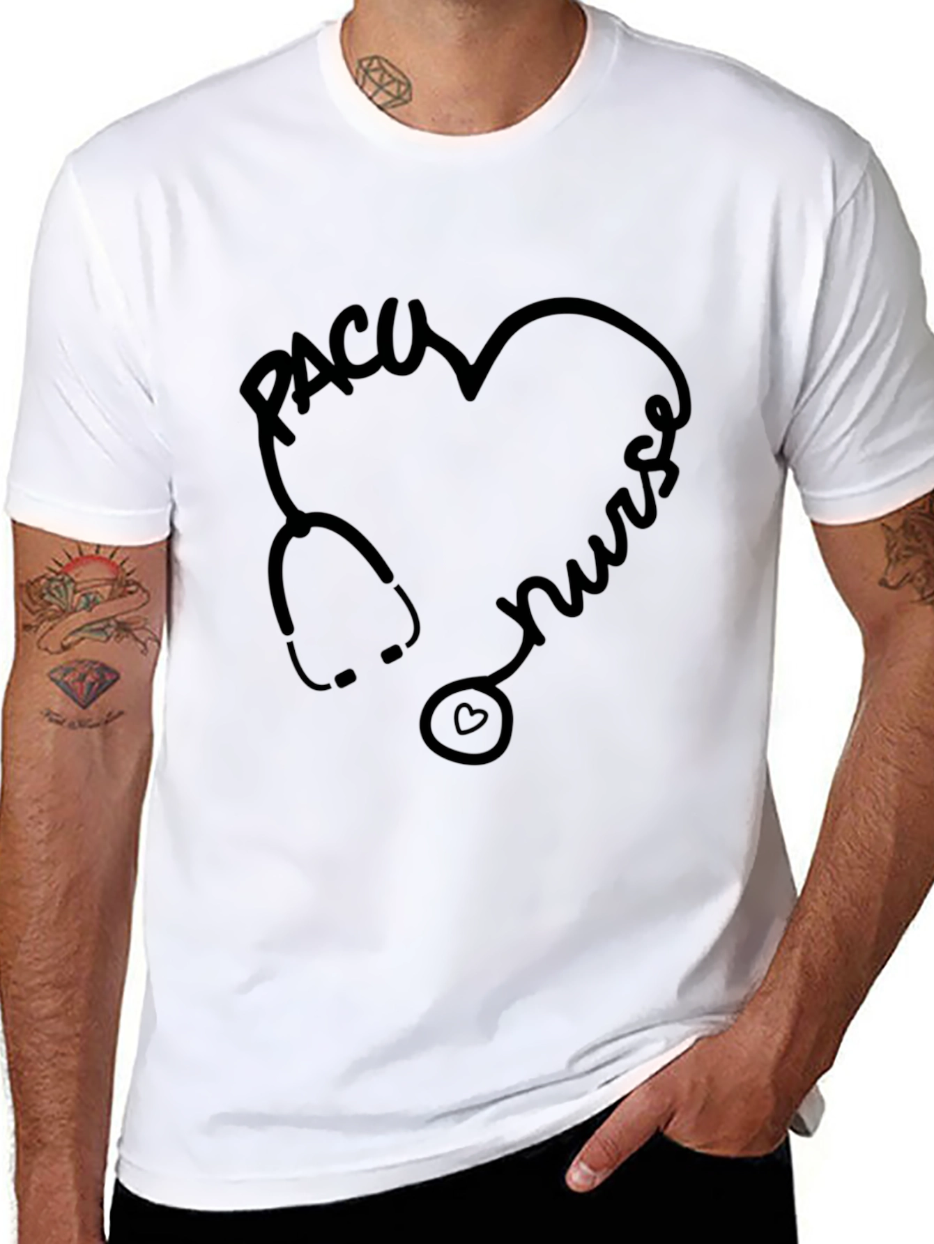 PACU Nurse Stethoscope Heart T-Shirt