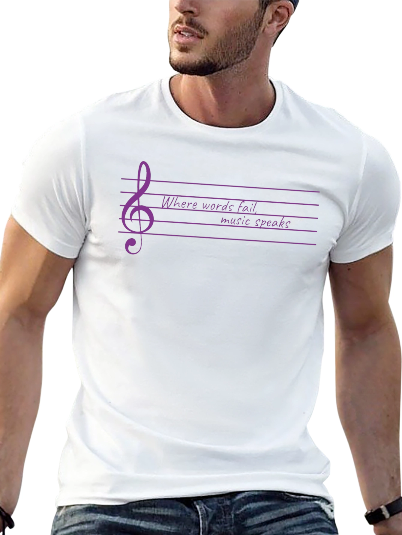 Music Speaks Graphic T-Shirt - Black