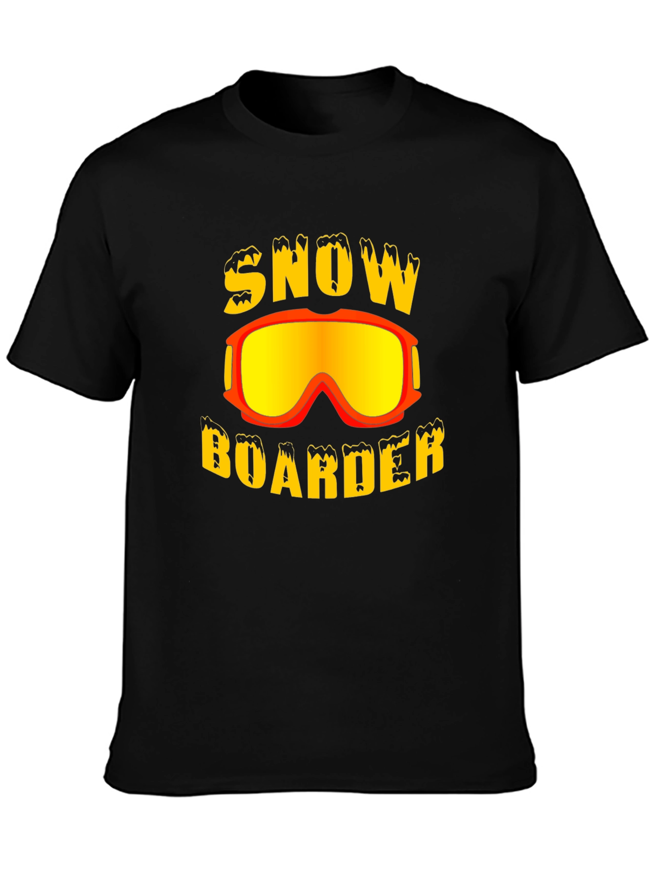Snow Boarder Graphic Tee - Black Cotton T-Shirt
