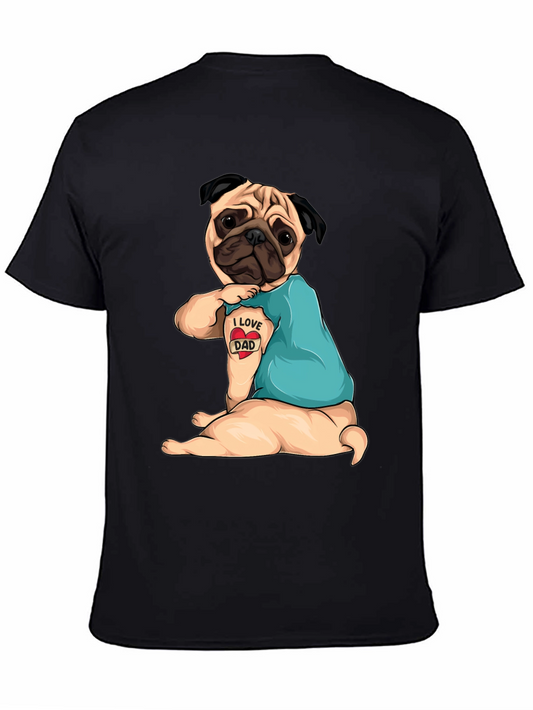 I Love Dad Pug T-Shirt - Funny Dog Lover Gift