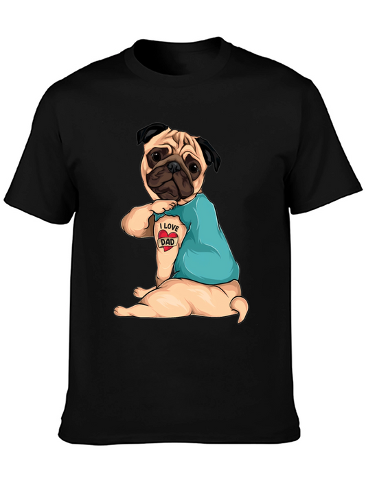 I Love Dad Pug T-Shirt - Funny Dog Lover Gift