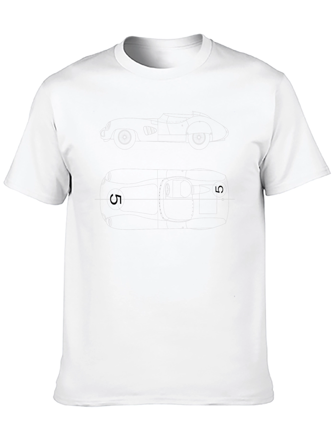 Classic Car Blueprint Graphic Tee - Black