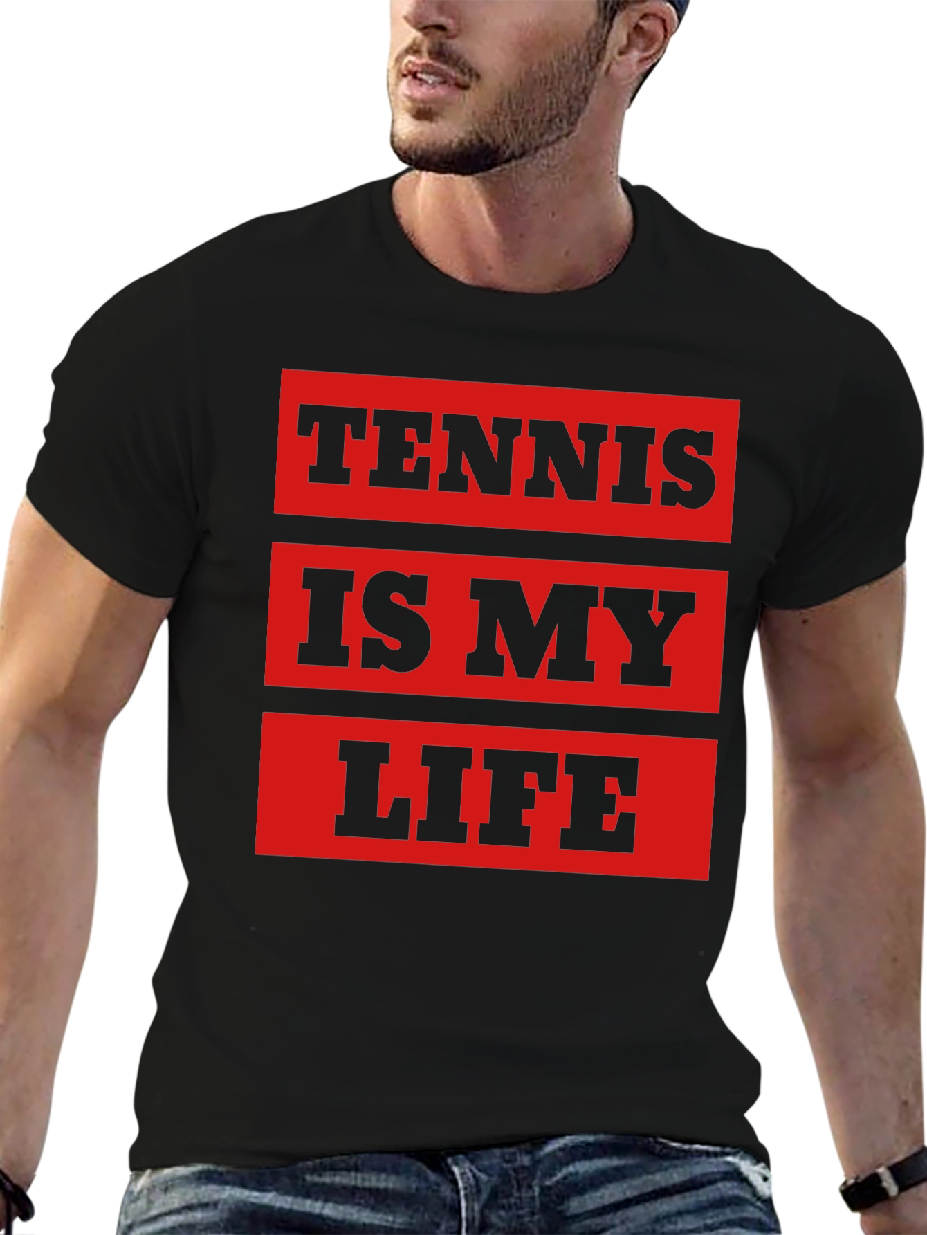 Tennis Is My Life T-Shirt - Black