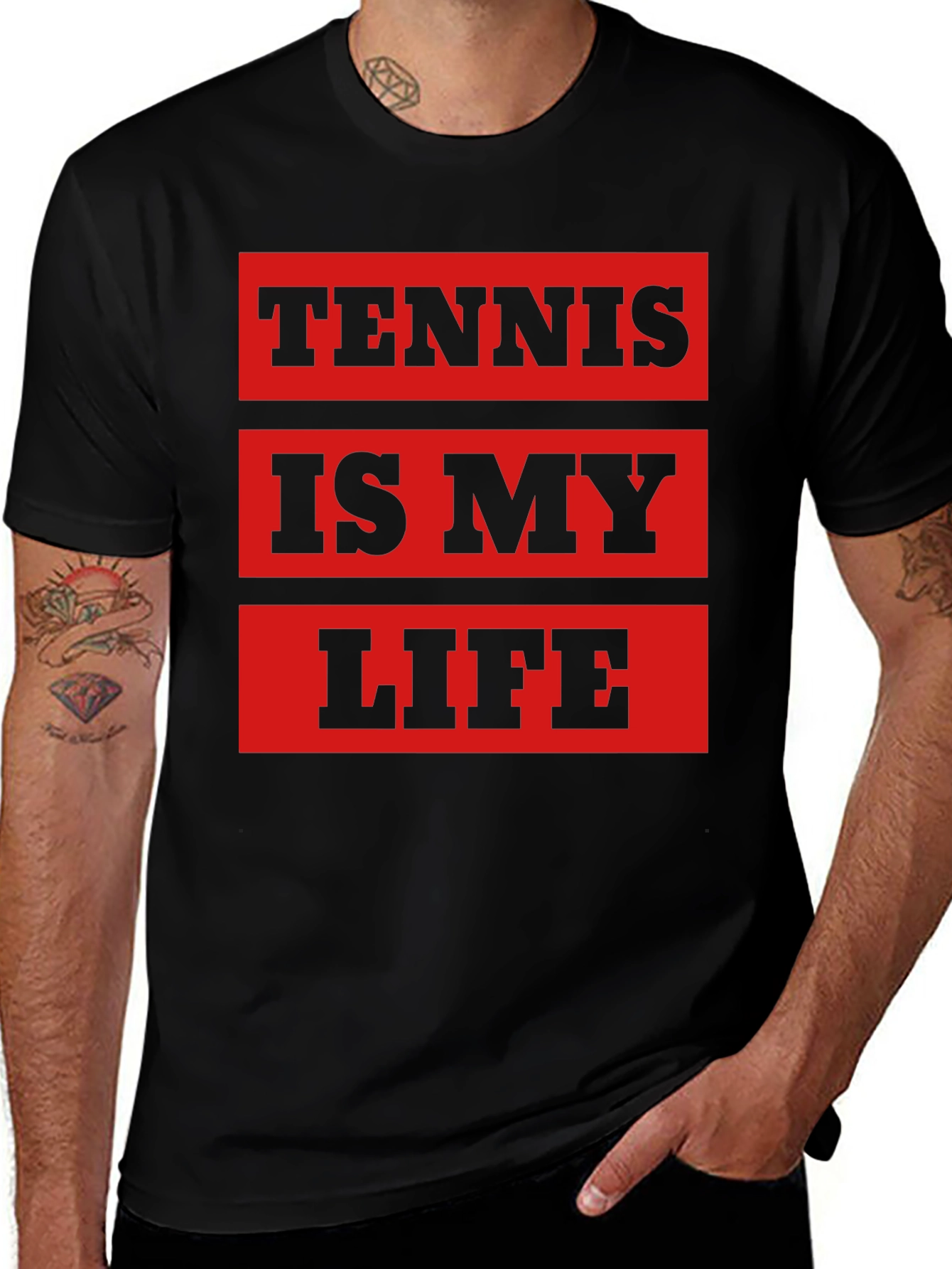 Tennis Is My Life T-Shirt - Black