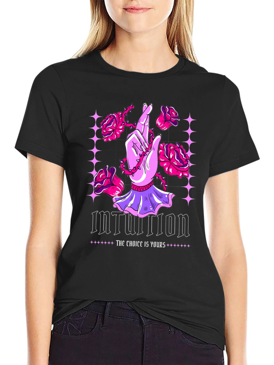 Intuition Graphic Print Crew Neck Tee