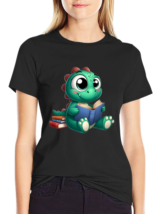 Cute Dino Reading Book T-Shirt