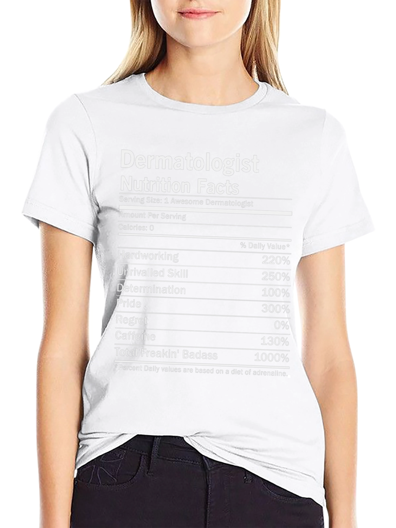 Dermatologist Nutrition Facts Black T-Shirt