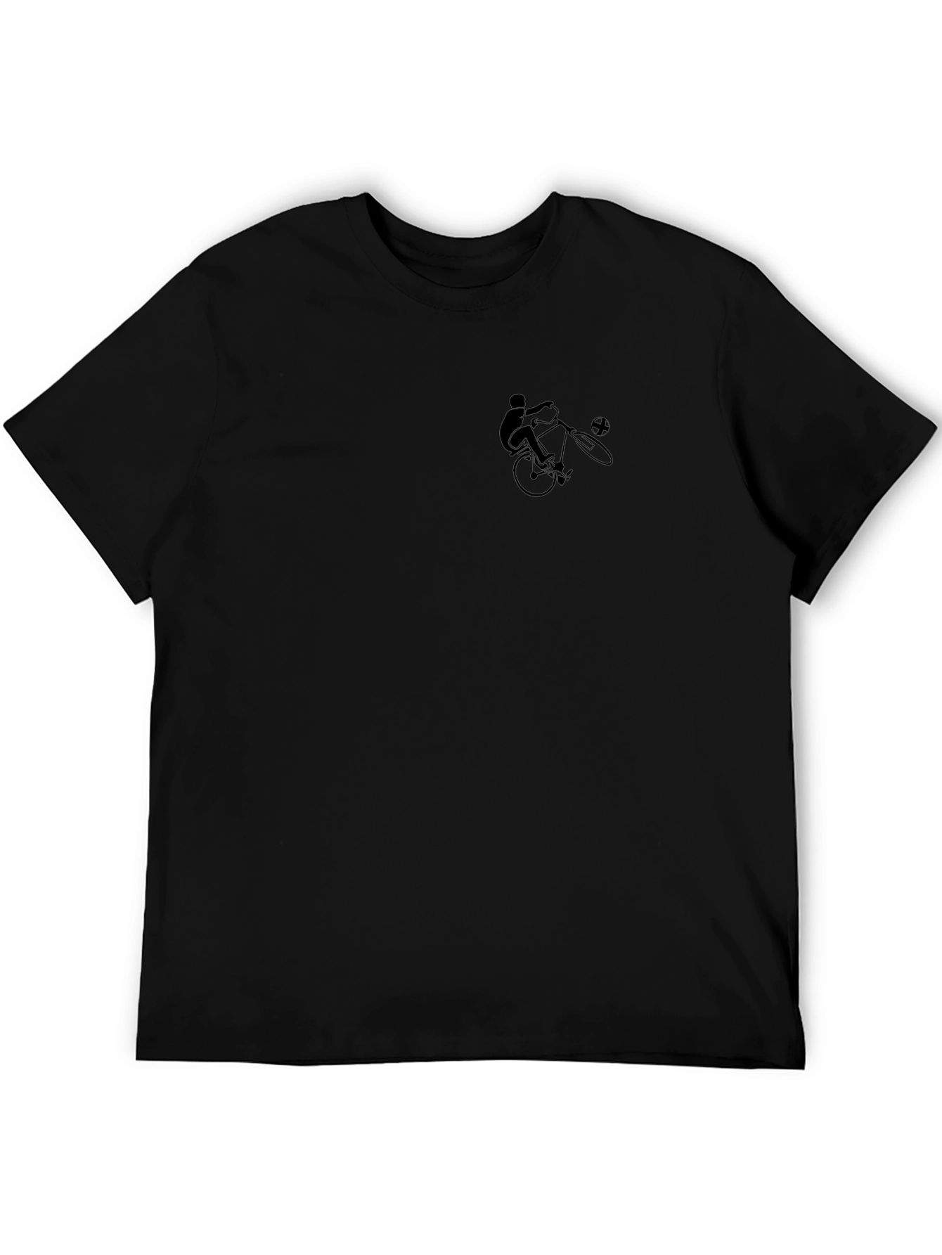 Black Graphic Tee - Cyclist Stunt Design