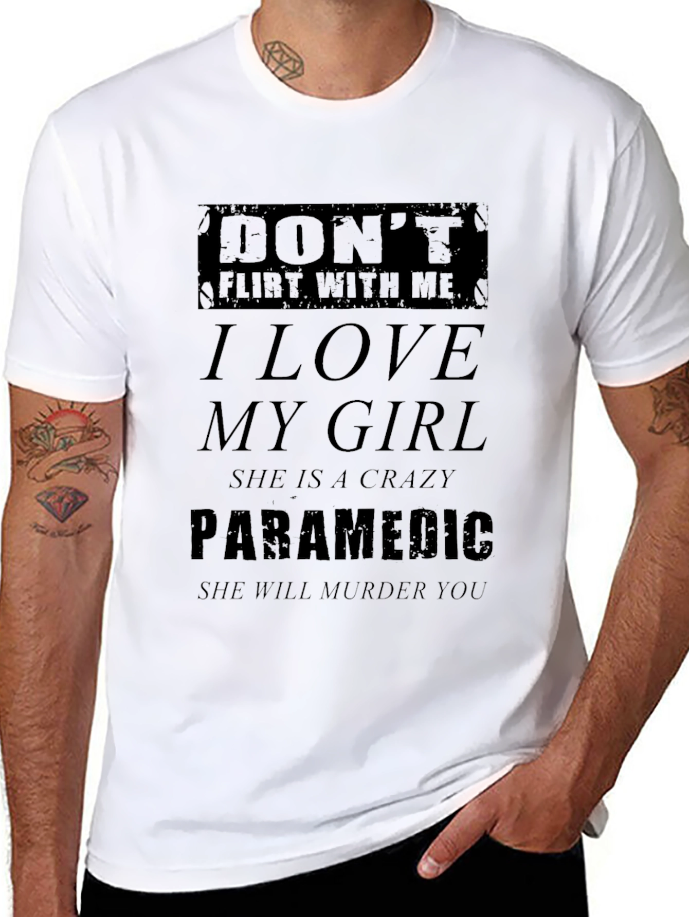 Dont Flirt With Me Crazy Paramedic Graphic T-Shirt