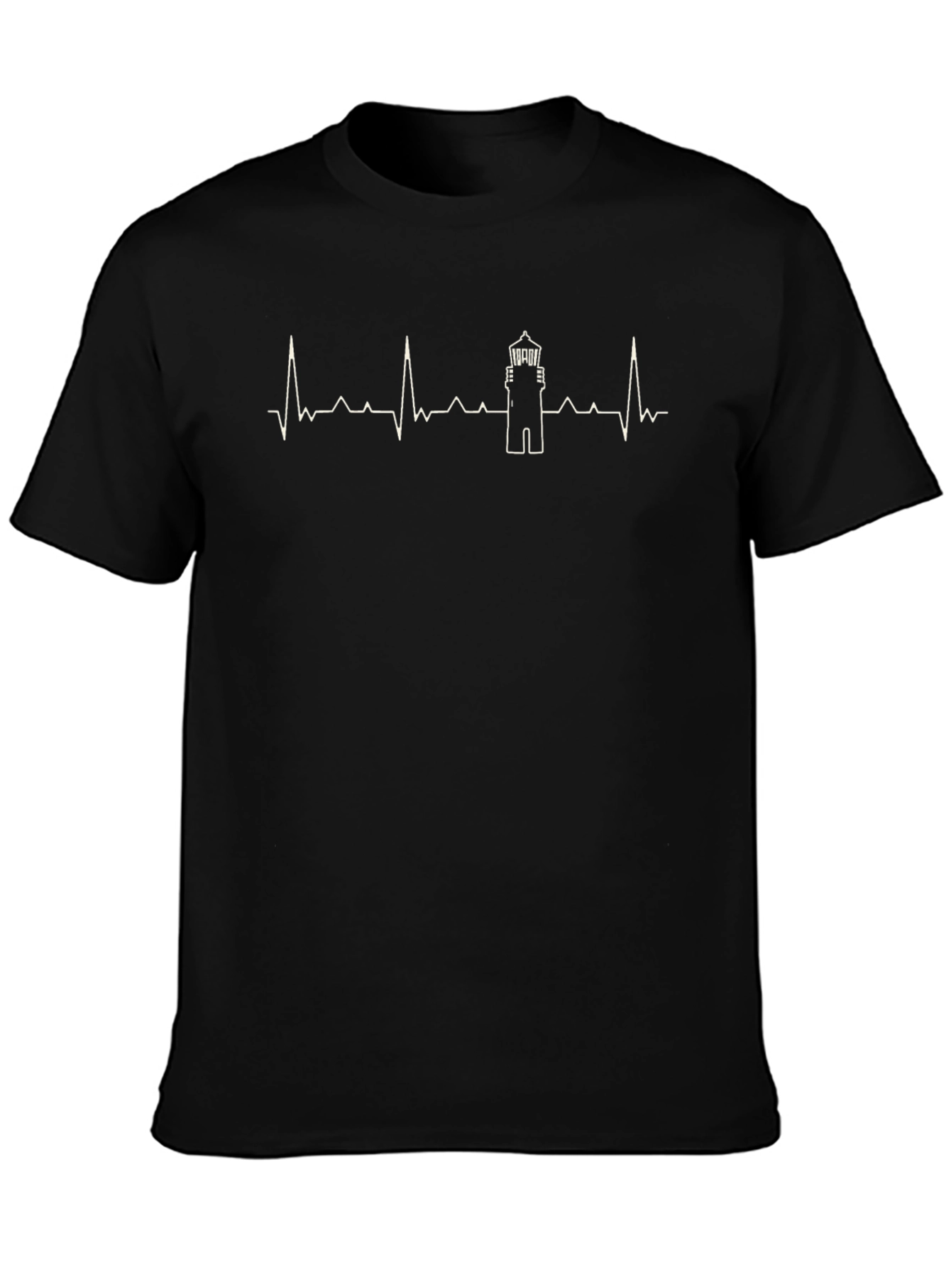 Lighthouse Heartbeat Graphic Tee - Coastal Lover Shirt