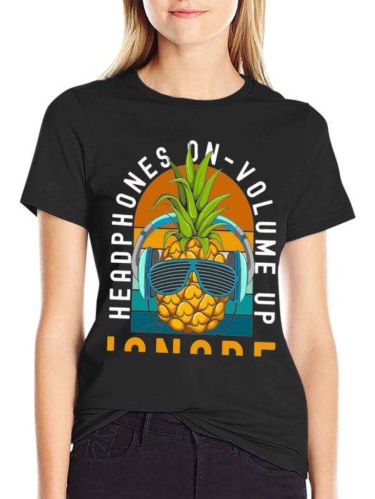 Headphones On Pineapple T-Shirt