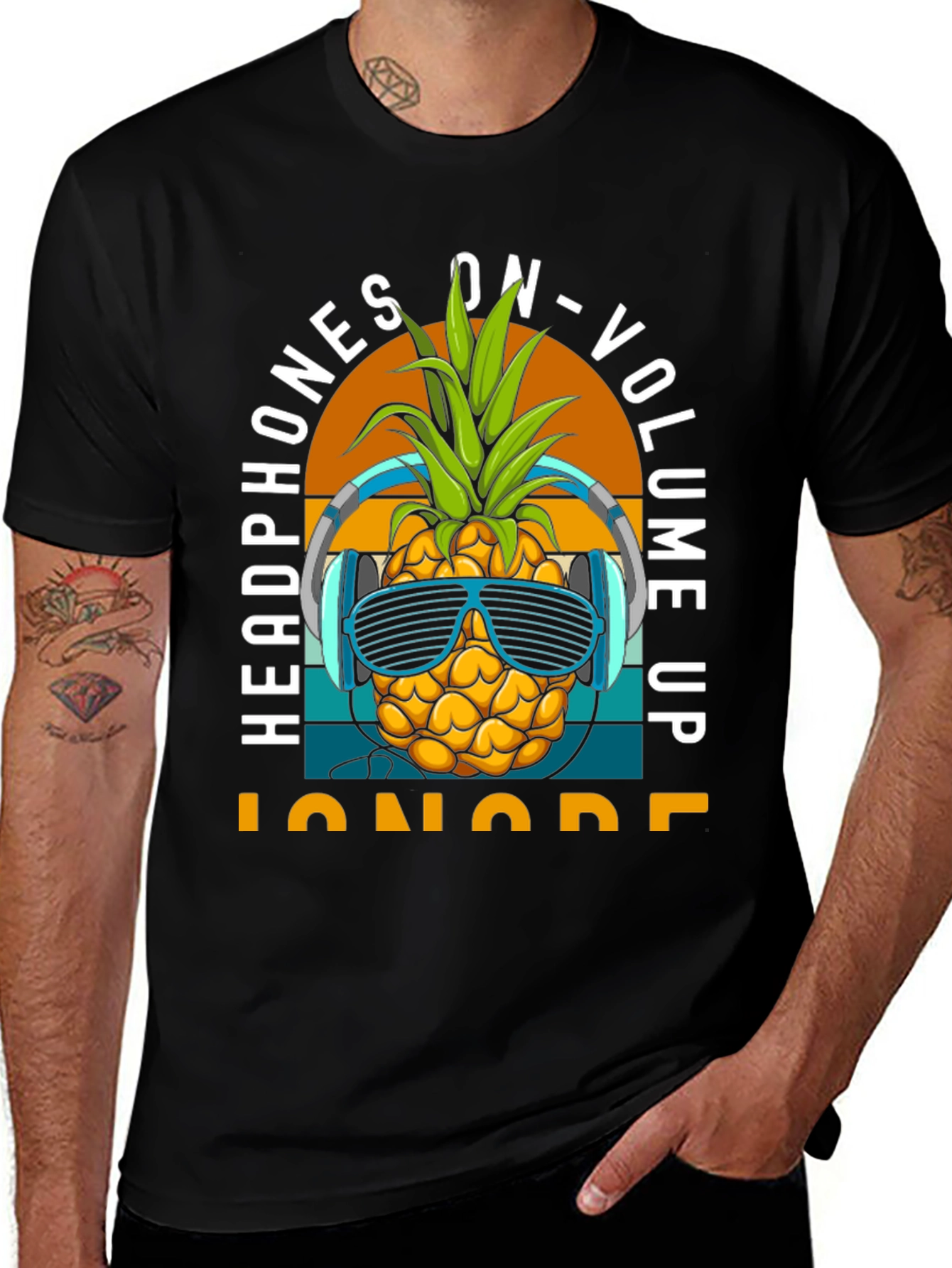 Headphones On Pineapple T-Shirt