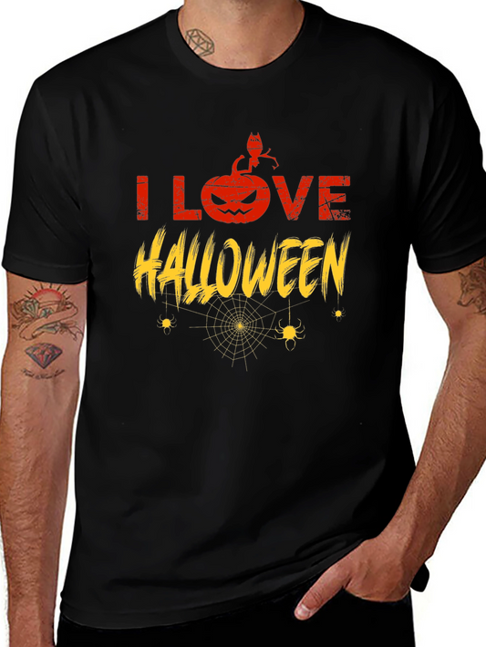 I Love Halloween T-Shirt - Mens Short Sleeve Graphic Tee