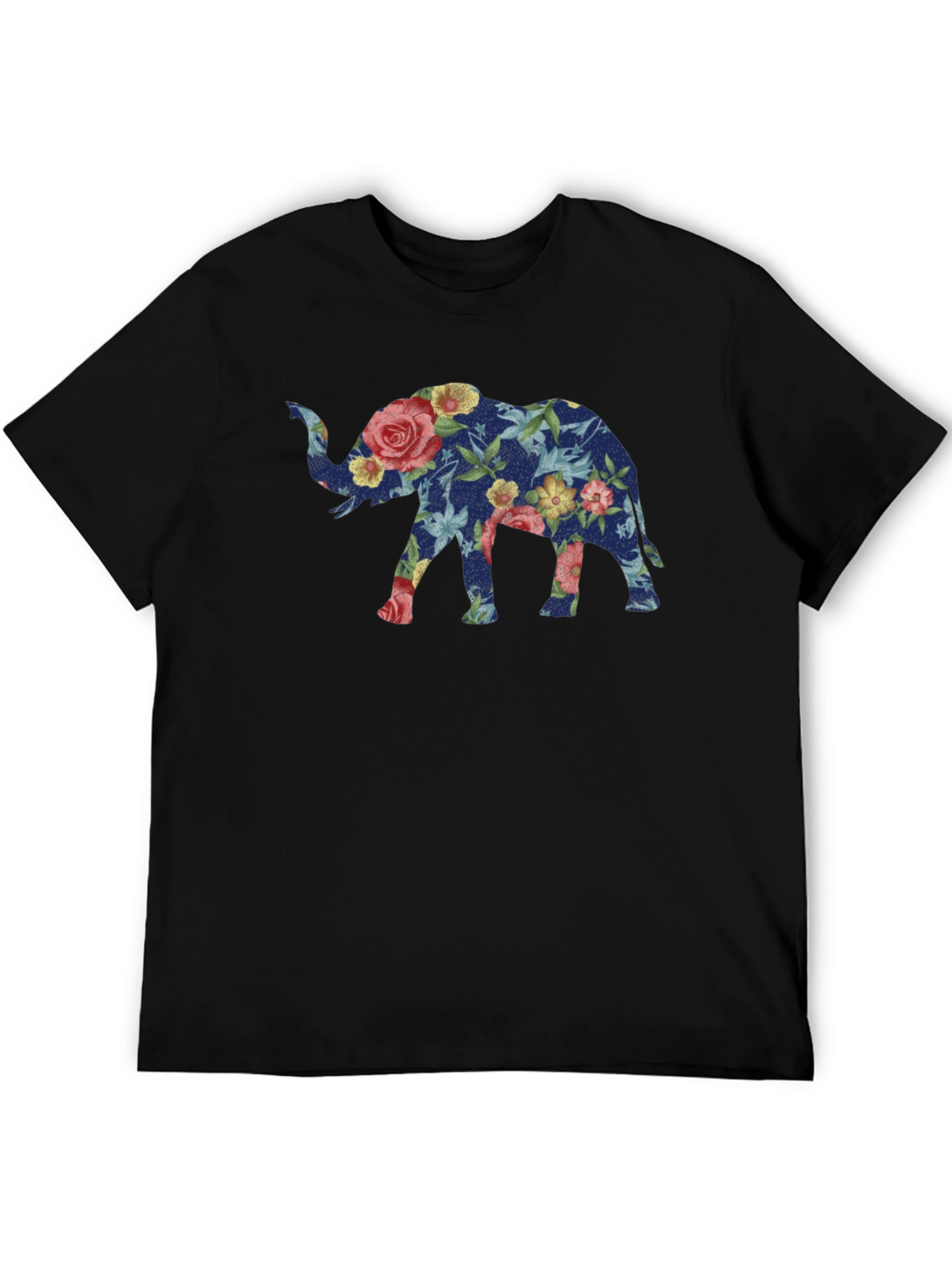 Floral Elephant Graphic Tee - Stylish Mens T-Shirt