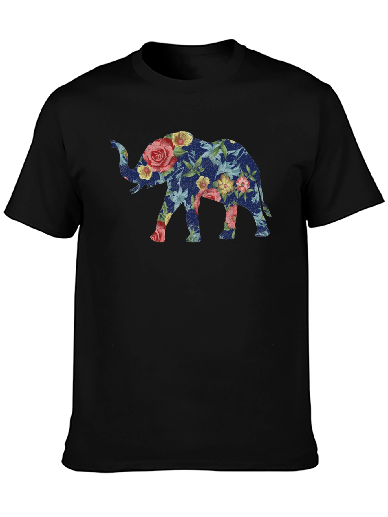 Floral Elephant Graphic Tee - Stylish Mens T-Shirt