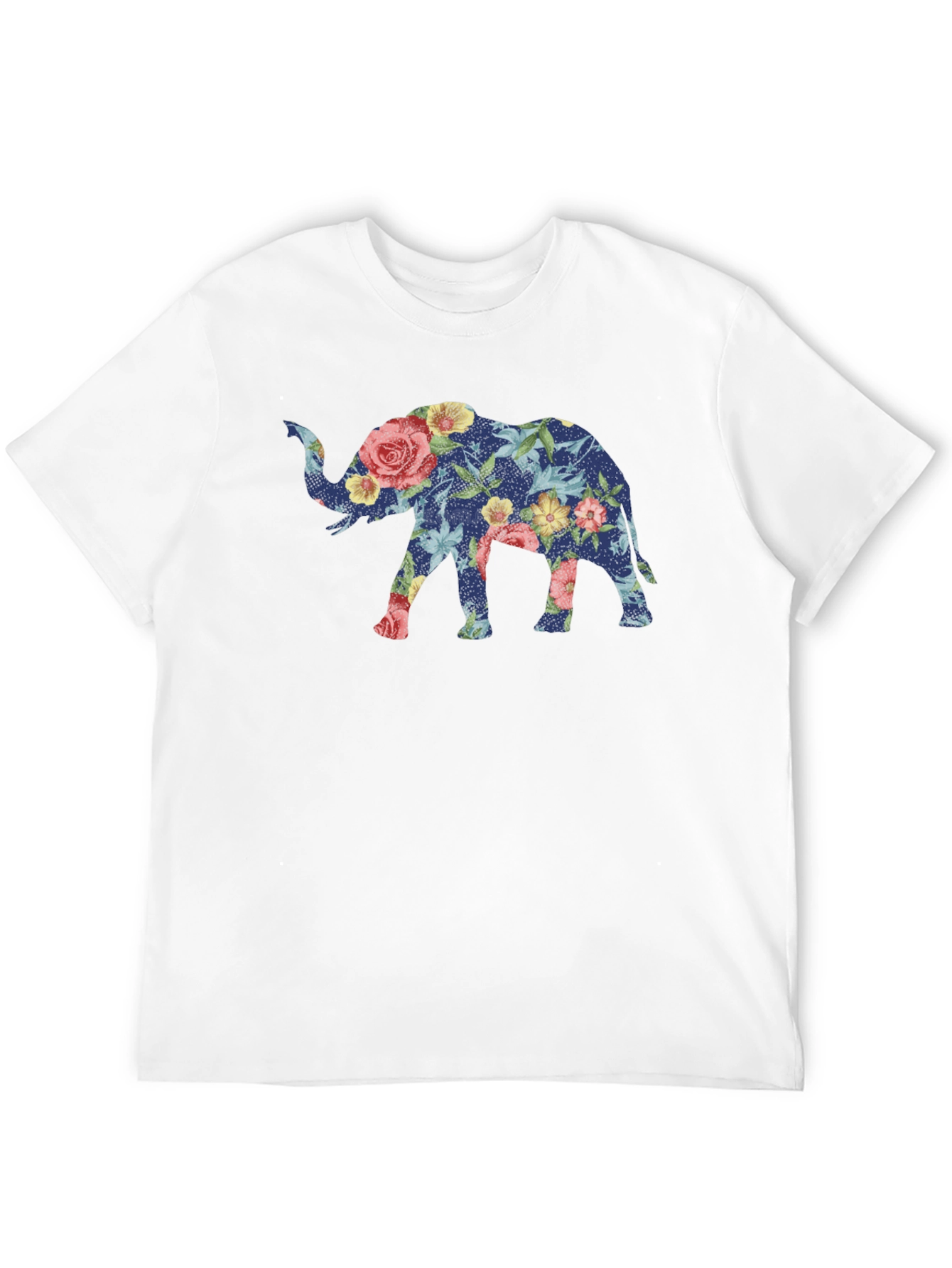Floral Elephant Graphic Tee - Stylish Mens T-Shirt