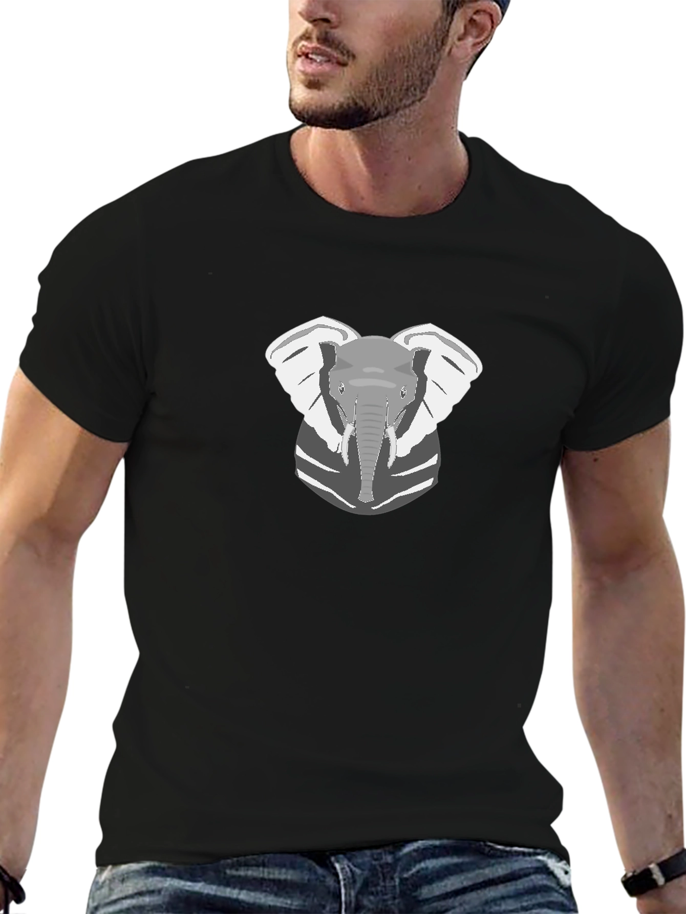 Elephant Graphic Tee - Black Cotton
