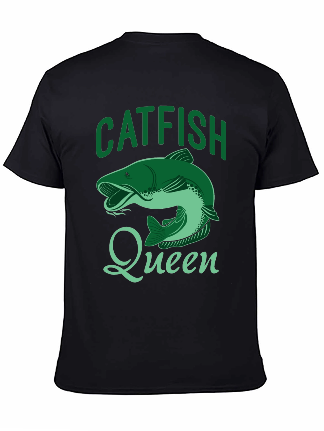 Catfish Queen Black T-Shirt - Fishing Apparel
