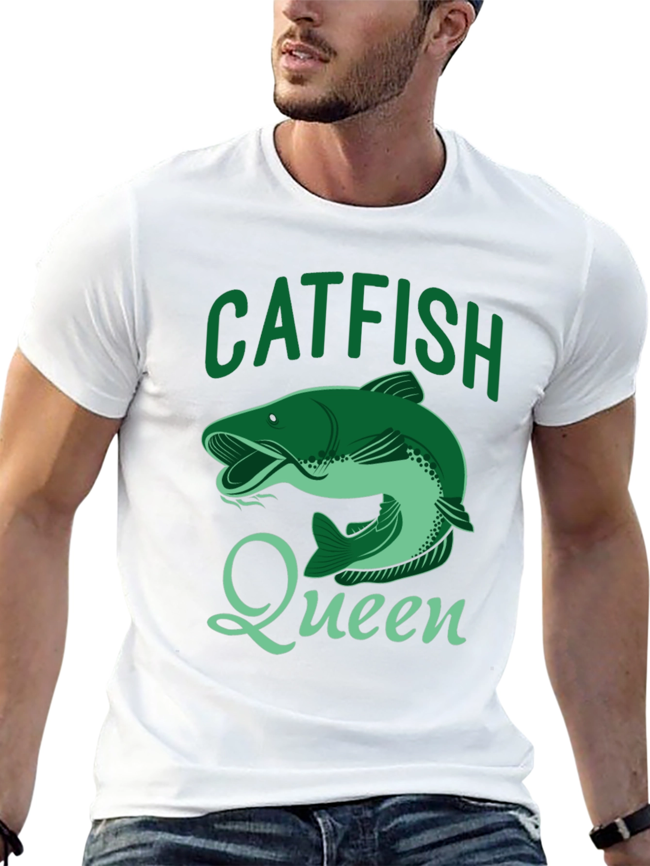 Catfish Queen Black T-Shirt - Fishing Apparel
