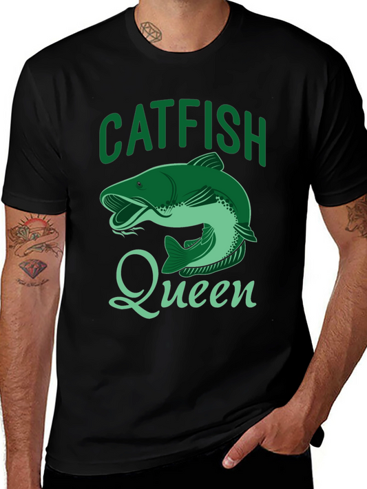 Catfish Queen Black T-Shirt - Fishing Apparel