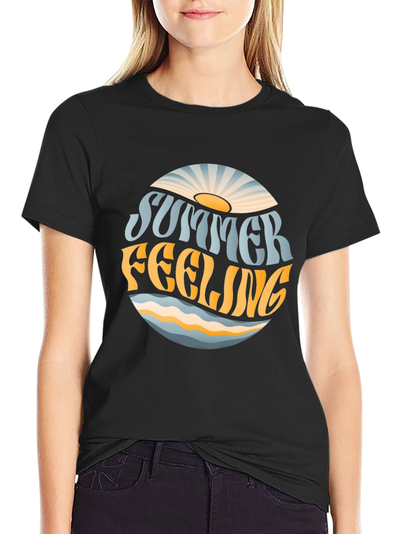 Summer Feeling Graphic T-Shirt - Trendy Tee