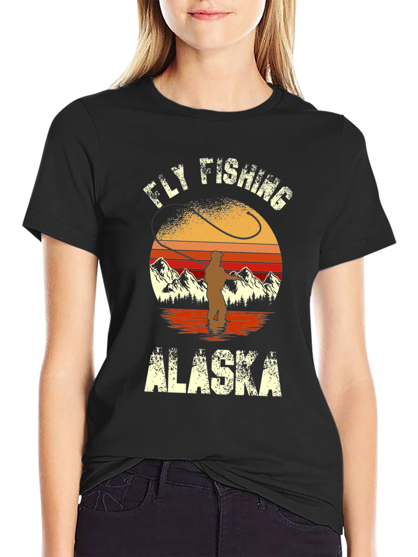Fly Fishing Alaska Graphic T-Shirt