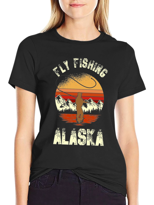 Fly Fishing Alaska Graphic T-Shirt