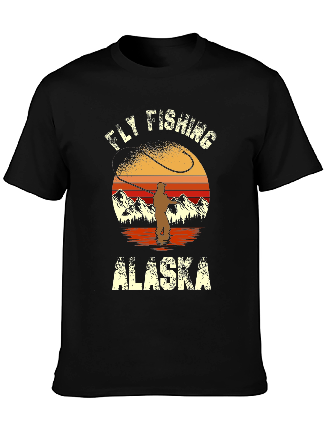 Fly Fishing Alaska Graphic T-Shirt