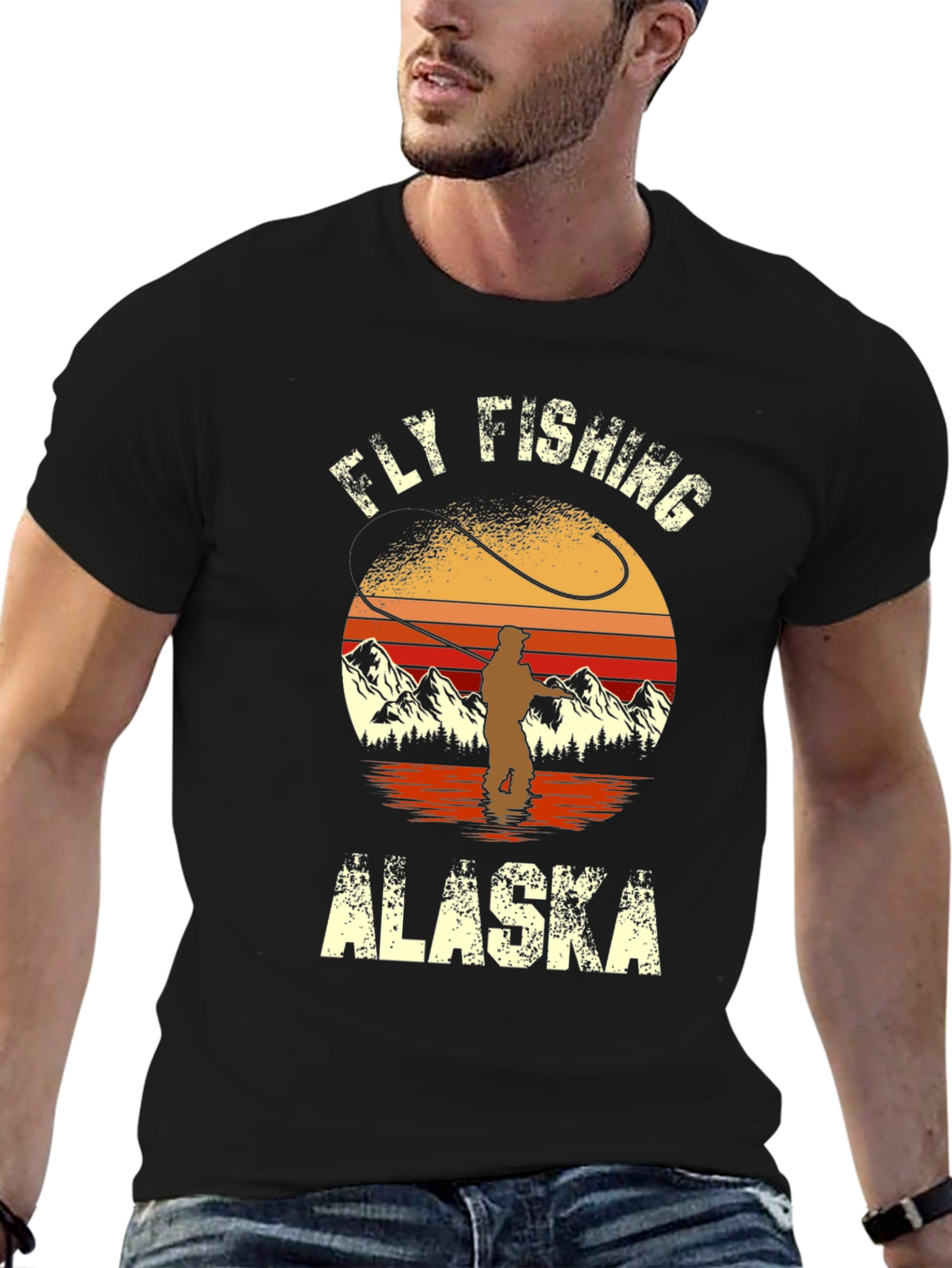 Fly Fishing Alaska Graphic T-Shirt