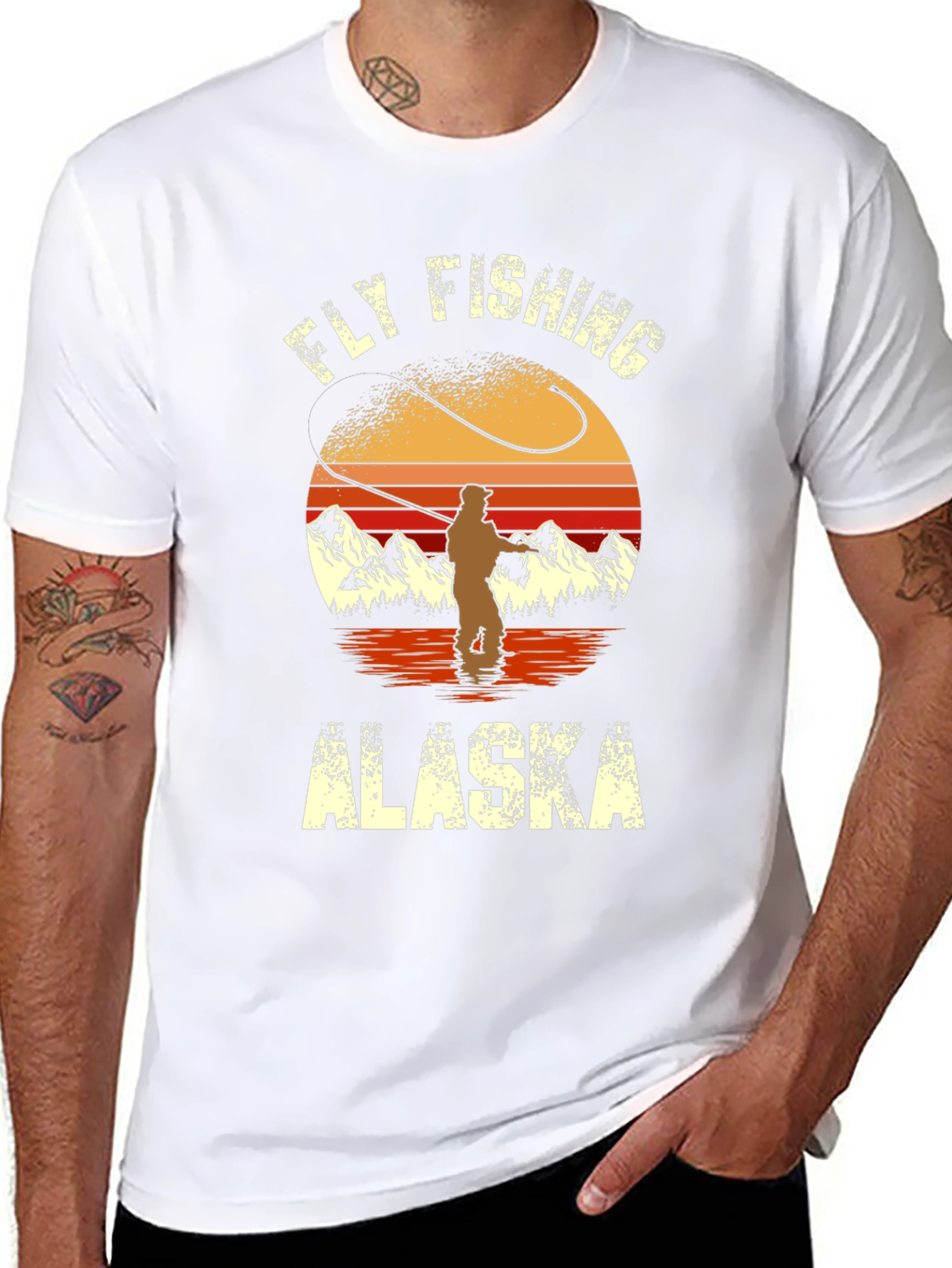 Fly Fishing Alaska Graphic T-Shirt