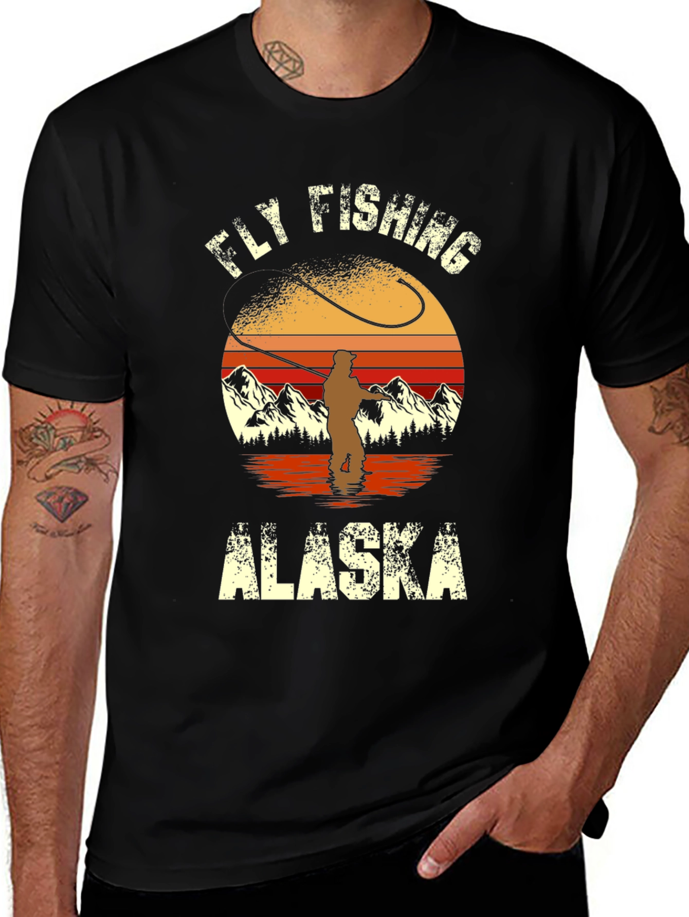 Fly Fishing Alaska Graphic T-Shirt