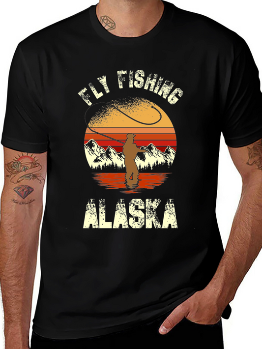 Fly Fishing Alaska Graphic T-Shirt