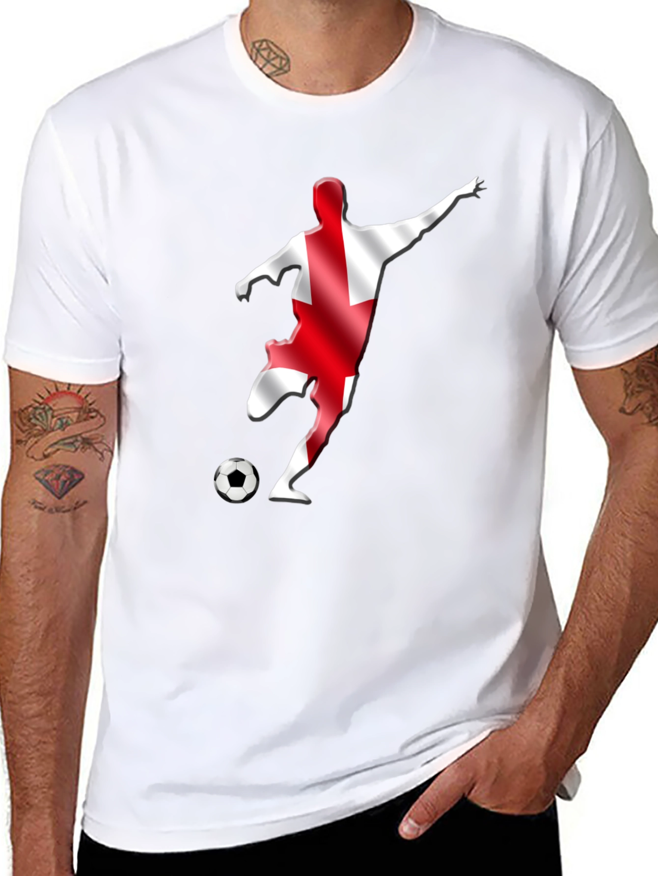 England Soccer Fan T-Shirt - Black Graphic Tee