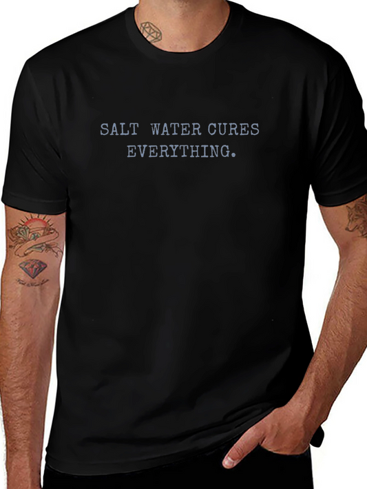 Salt Water Cures Everything Black Graphic Tee